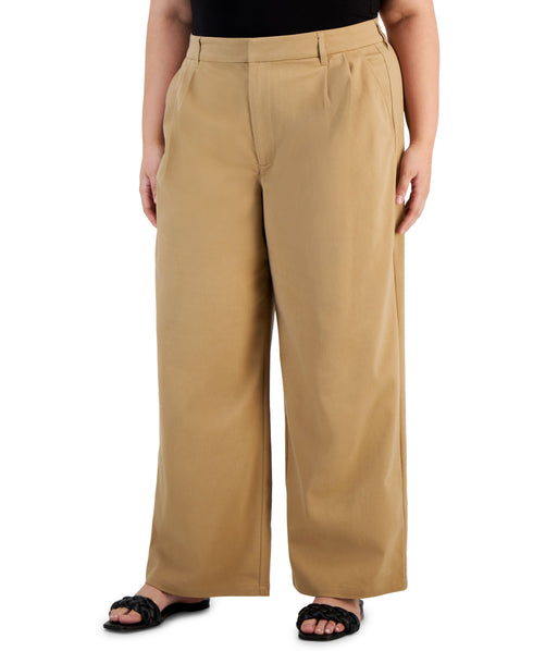 Trendy Plus Size Wide-Leg Pleated-Waist Pants